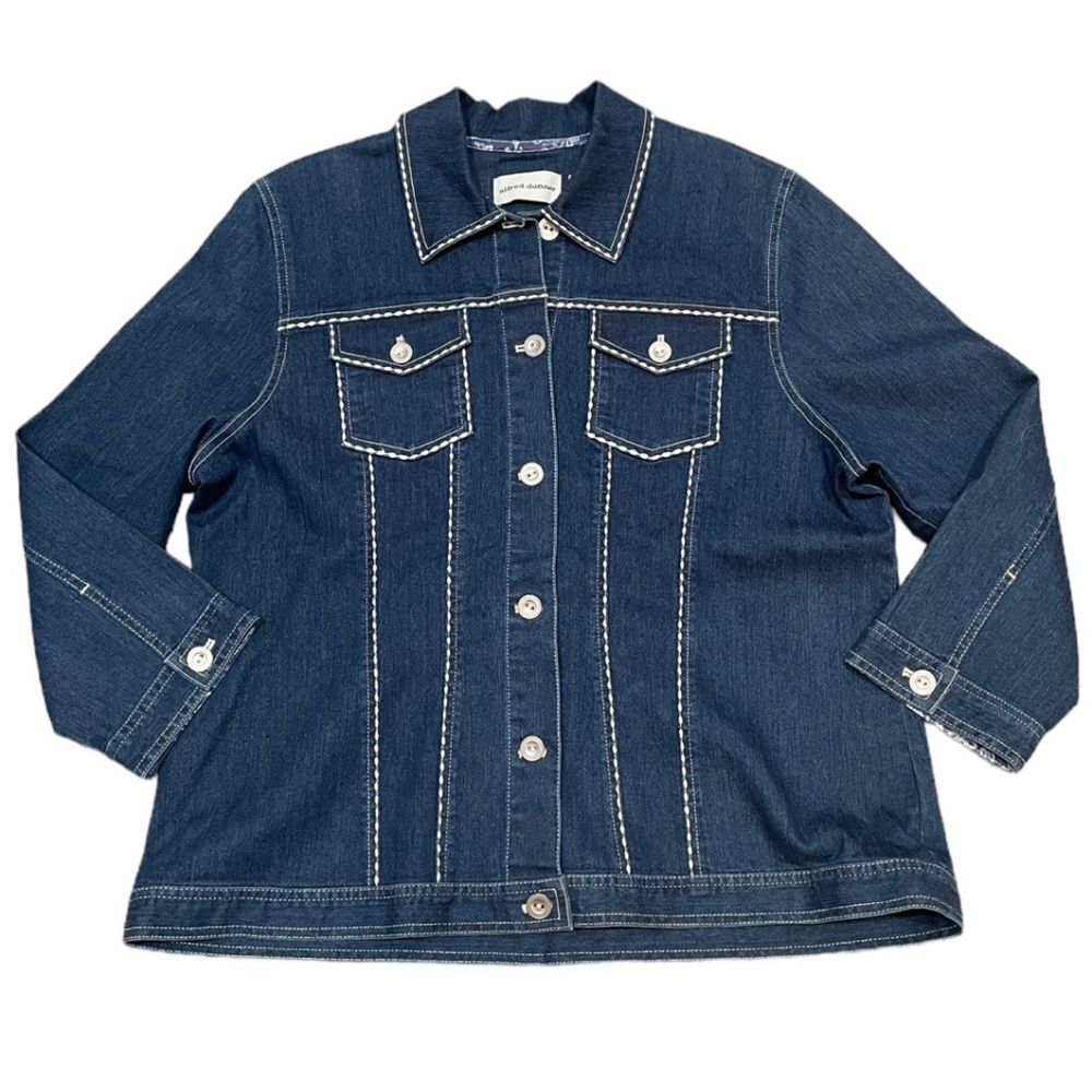 Alfred Dunner Western Denim Jacket Size 16